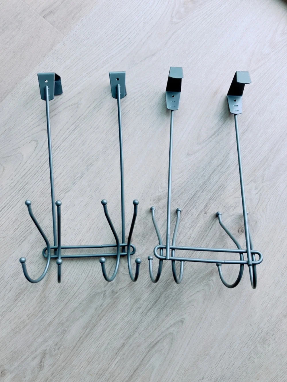 Metal Door Hook Rack 2 pcs Grey